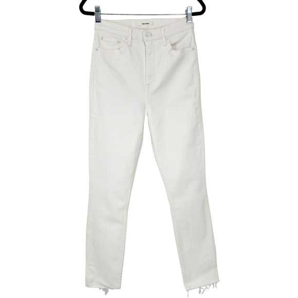 GRLFRND Super High Rise Skinny Ankle Cotton Jeans Karolina in White Sky Size 27 - Picture 2 of 5